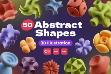 3D立体插画素材艺术抽象抽象形状第05卷模型