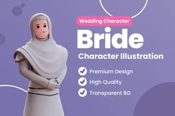 3D插画素材人物新娘