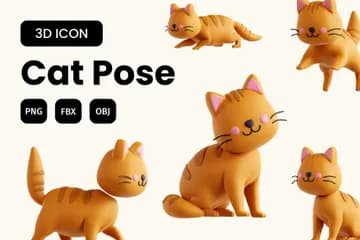 3D免扣素材动物猫姿势