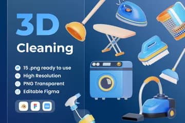 3D免扣素材电器清洁