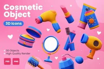 3D免扣素材美容化妆品