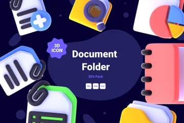3D立体免扣素材文件文件夹文档和文件夹模型