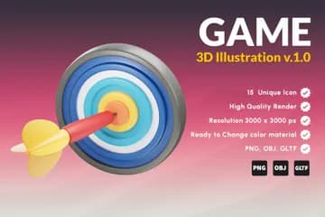 3D立体插画素材体育比赛游戏模型