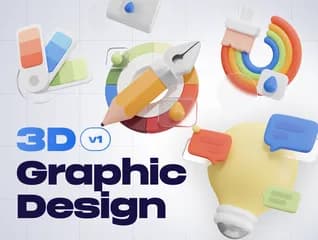 3D免扣素材发展平面设计