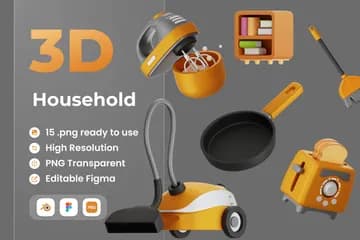 3D插画素材室内家庭