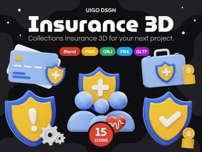 3D立体素材安全保险模型