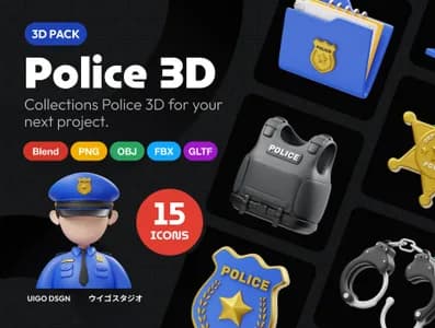 3D立体素材安全警察模型