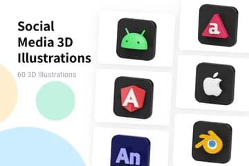 3D免扣素材品牌标志社交媒体