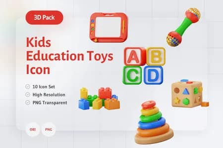 3D免扣素材学校教育儿童教育玩具