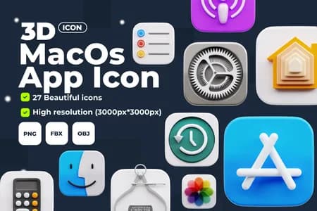 3D免扣素材用户界面MacOs应用