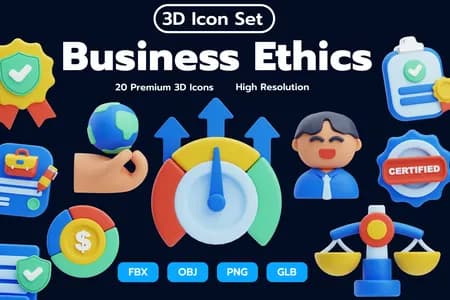 3D立体免扣素材商业商业道德模型