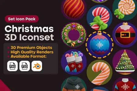 3D插画素材节日特别平安夜