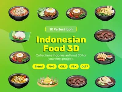 3D立体插画素材食物饮料食物饮料模型