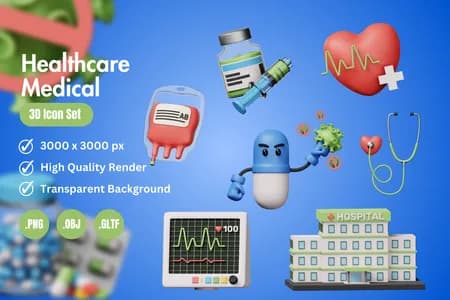 3D立体免扣素材医疗保健医疗保健模型
