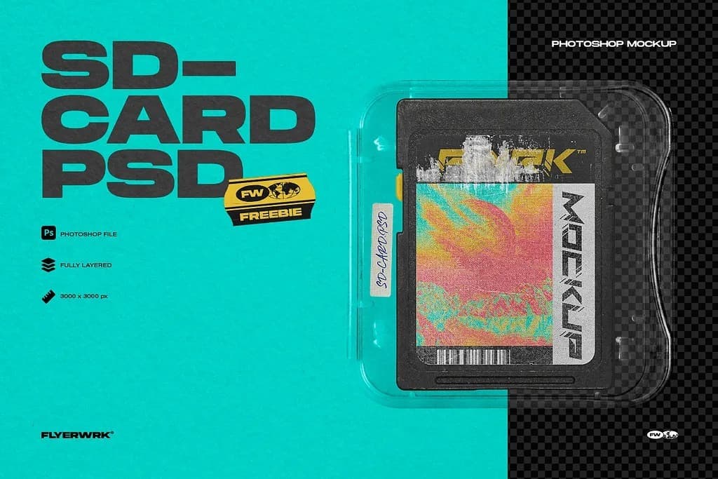 SD卡包装样机 SD Card Mockup 