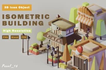 3D免扣素材建筑等距建筑