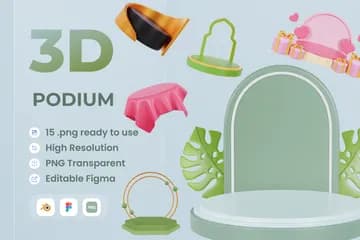 3D插画素材通知讲台